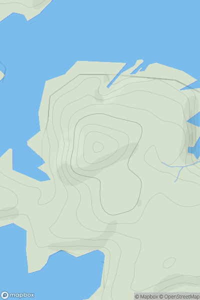 Thumbnail image for Muckle Ward [Shetland Islands] [HU295609] showing contour plot for surrounding peak